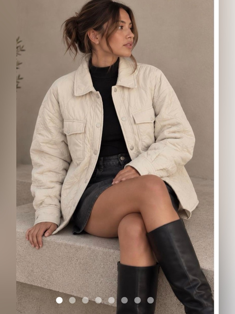 Aritzia Wilfred Free the Ganna Insulated Shirt Jacket in cream XS